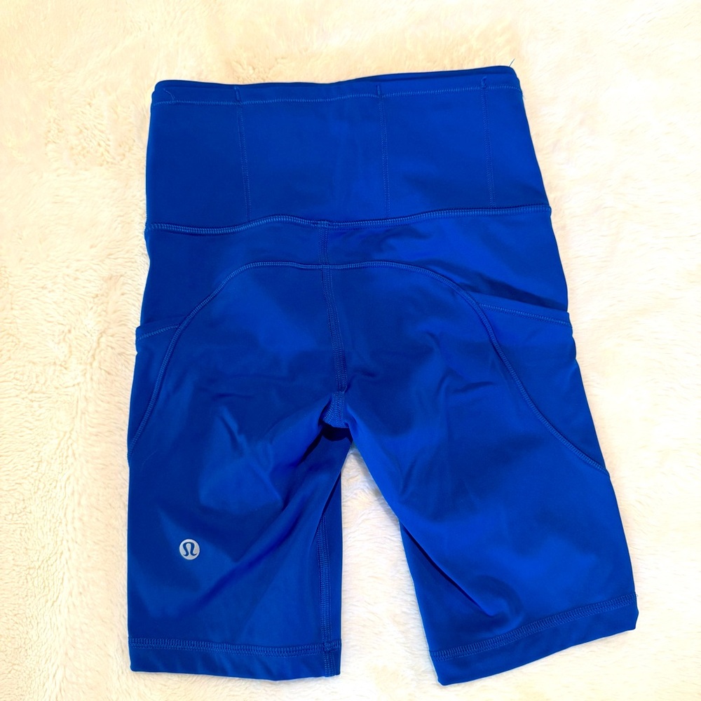 Blue Lululemon biker shorts. Excellent condition!